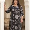 Black Printed Plus Size Kurti Sri Lanka