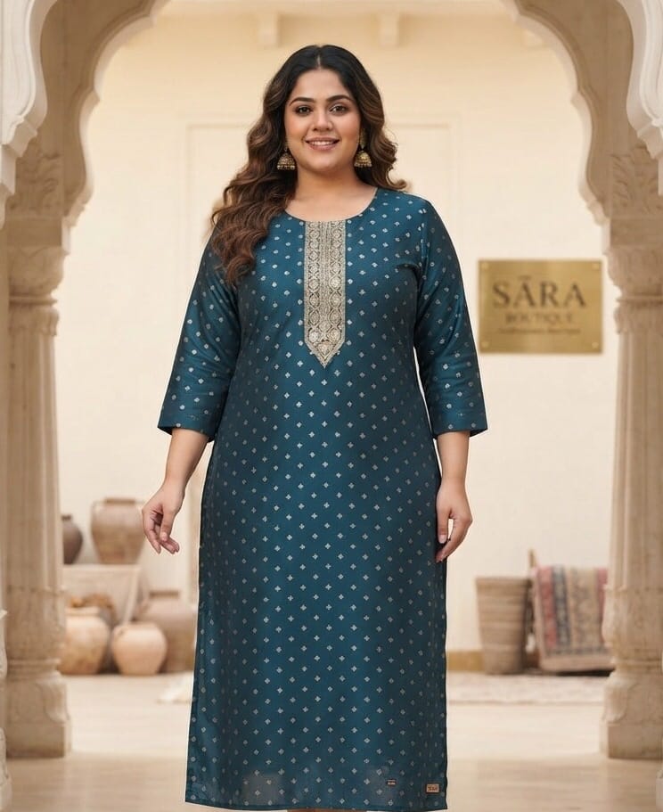 Plus Size printed Casual Kurti - image 2 Sri Lanka