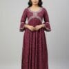 Magenta Alia Cut Printed Kurti