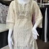 Cream-colored lace short kurti