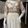 Graceful White Anarkali Frock with Matching Shawl