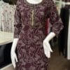 Maroon Printed Two-Piece Kurti Set