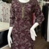 Maroon Printed Two-Piece Kurti Set