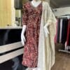 Stunning Alia Cut Maroon Kurti with Mirror Work