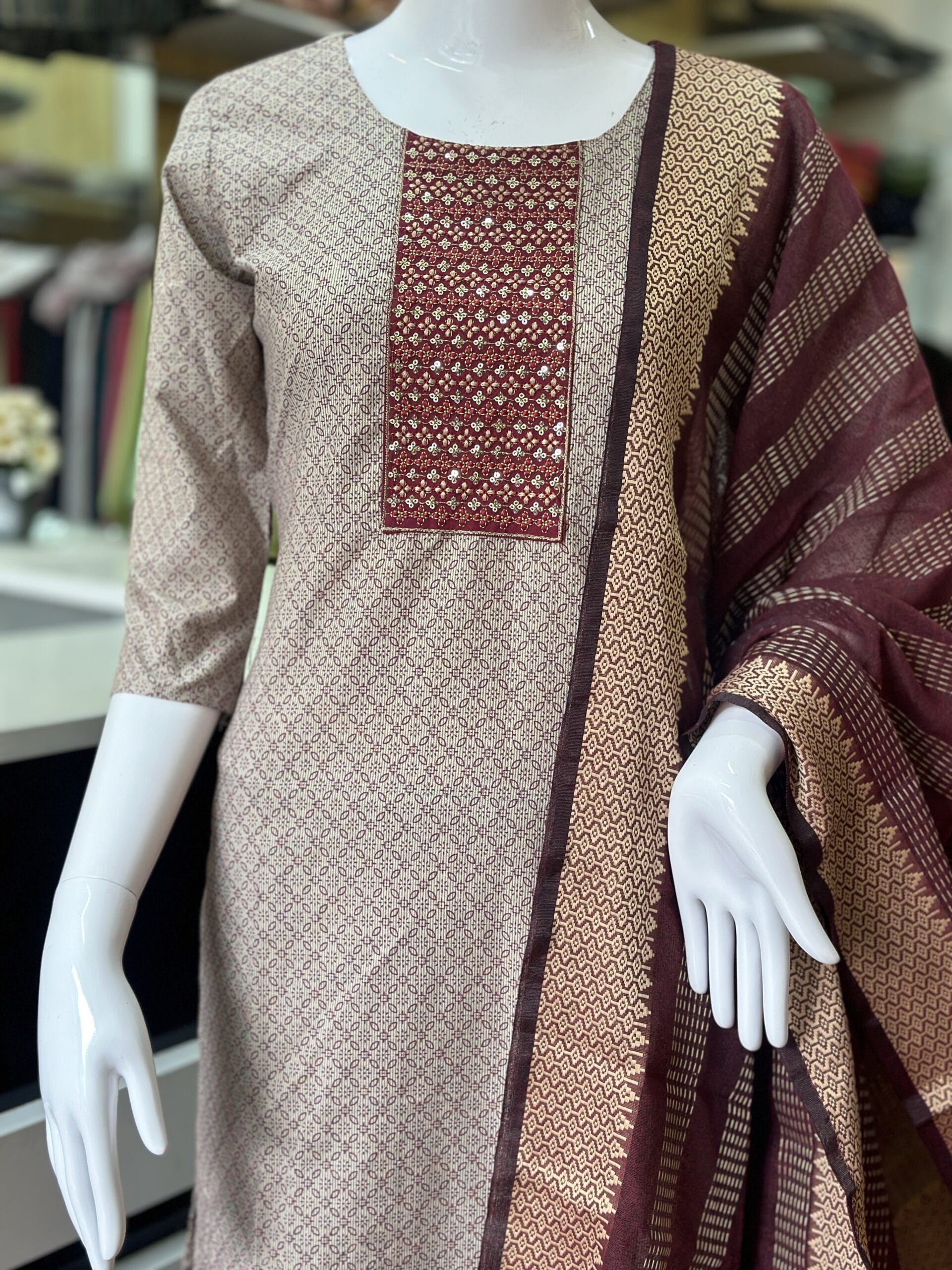 Cotton Maroon Set