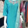 Graceful Peacock Green & Pink Kurti Set
