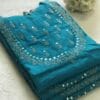 Peacock Blue Mirror Work Kurti