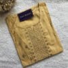 Yellow Gold Print Embroidered Casual Wear