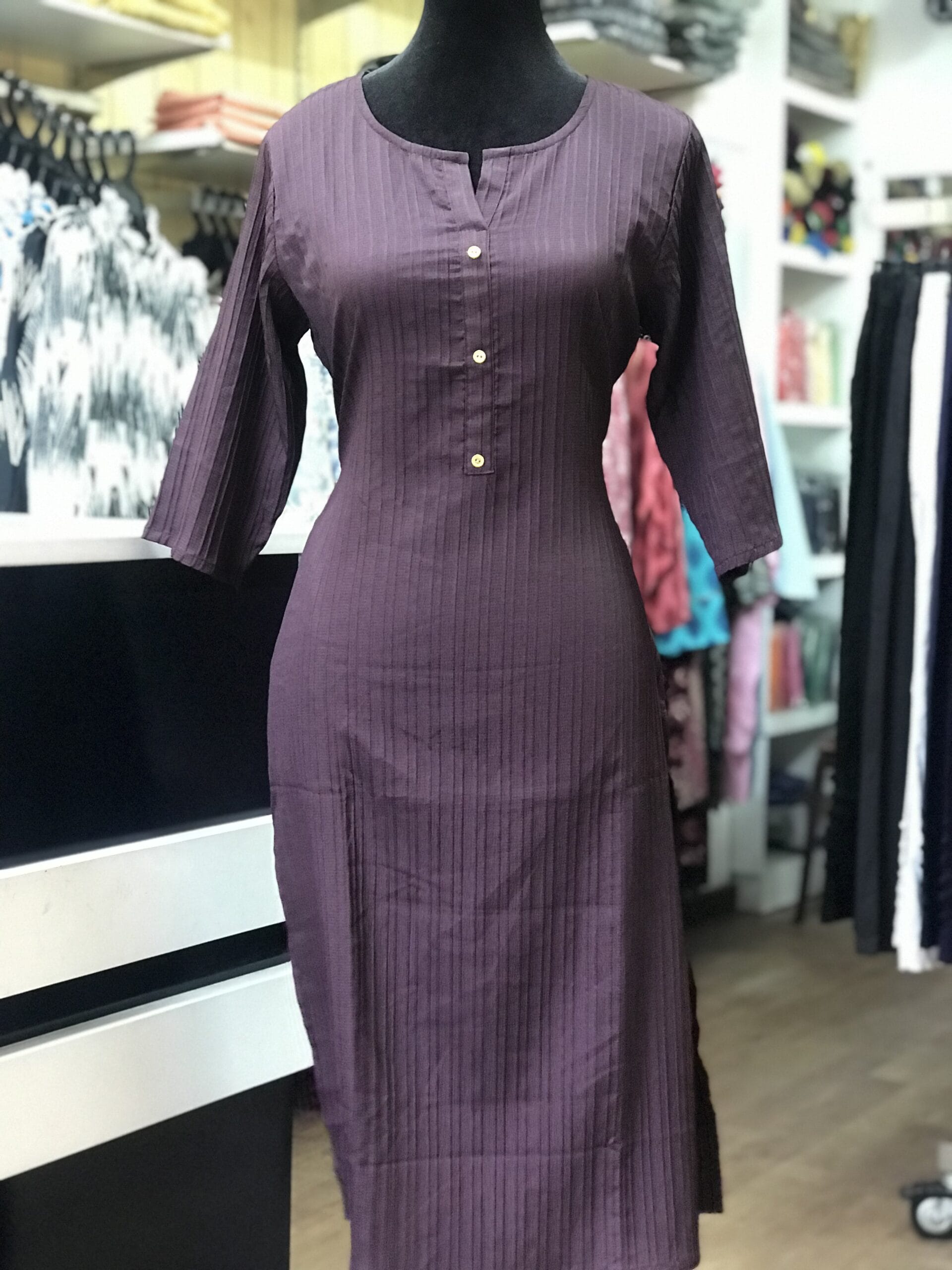 Dark Purple Plain Casual Wear