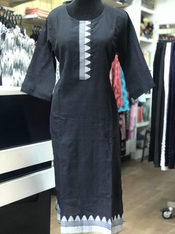 Black Cotton Plain Casual Wear - Image 2