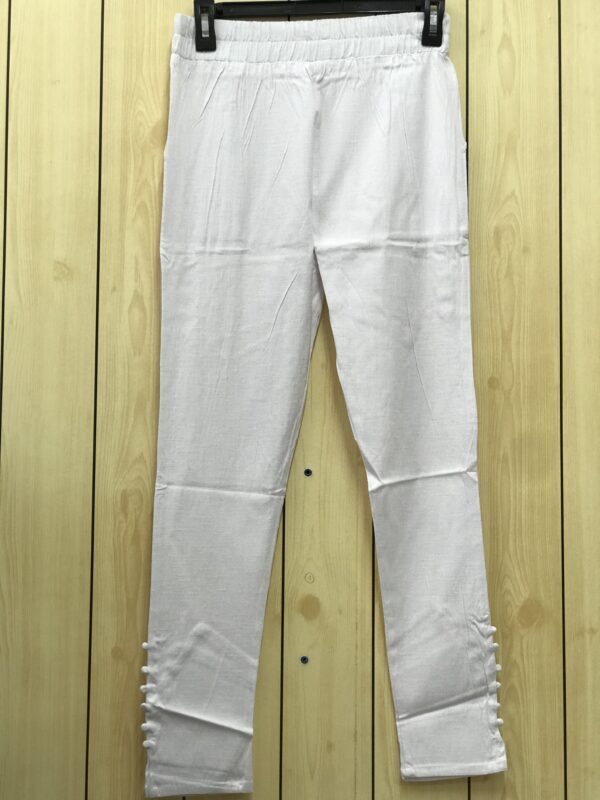 White Stretchable Pencil Cut Pants