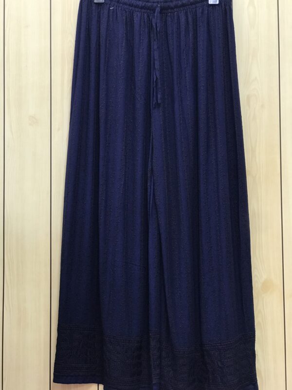 Stylish Dark Blue Embroidered Palazzo Pants