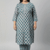 Elegant Grey Cotton Two-Piece Set