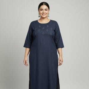 Stylish Bottle Green Plus Size Kurti