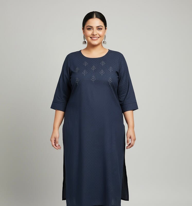 Stylish Bottle Green Plus Size Kurti