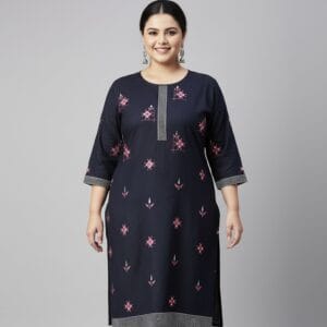 Beautiful Embroidered Plus Size Kurti