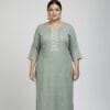 Embroidered Light Green Cotton Kurti