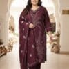 Royal Plum V-Neck Plus Size  Kurti Set Sri Lanka