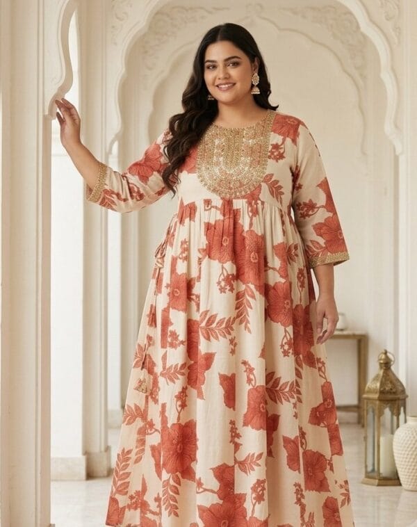Elegant Off white plus size Anarkali Sri Lanka