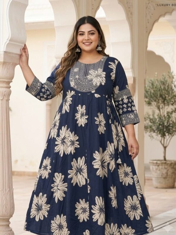 Elegant  Plus size floral Anarkali Sri Lanka