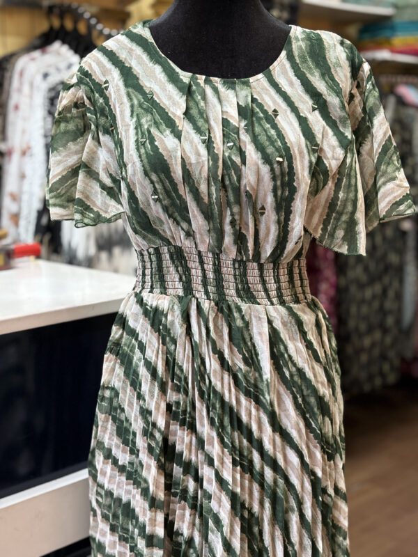 Elegant Green Georgette Western Dress