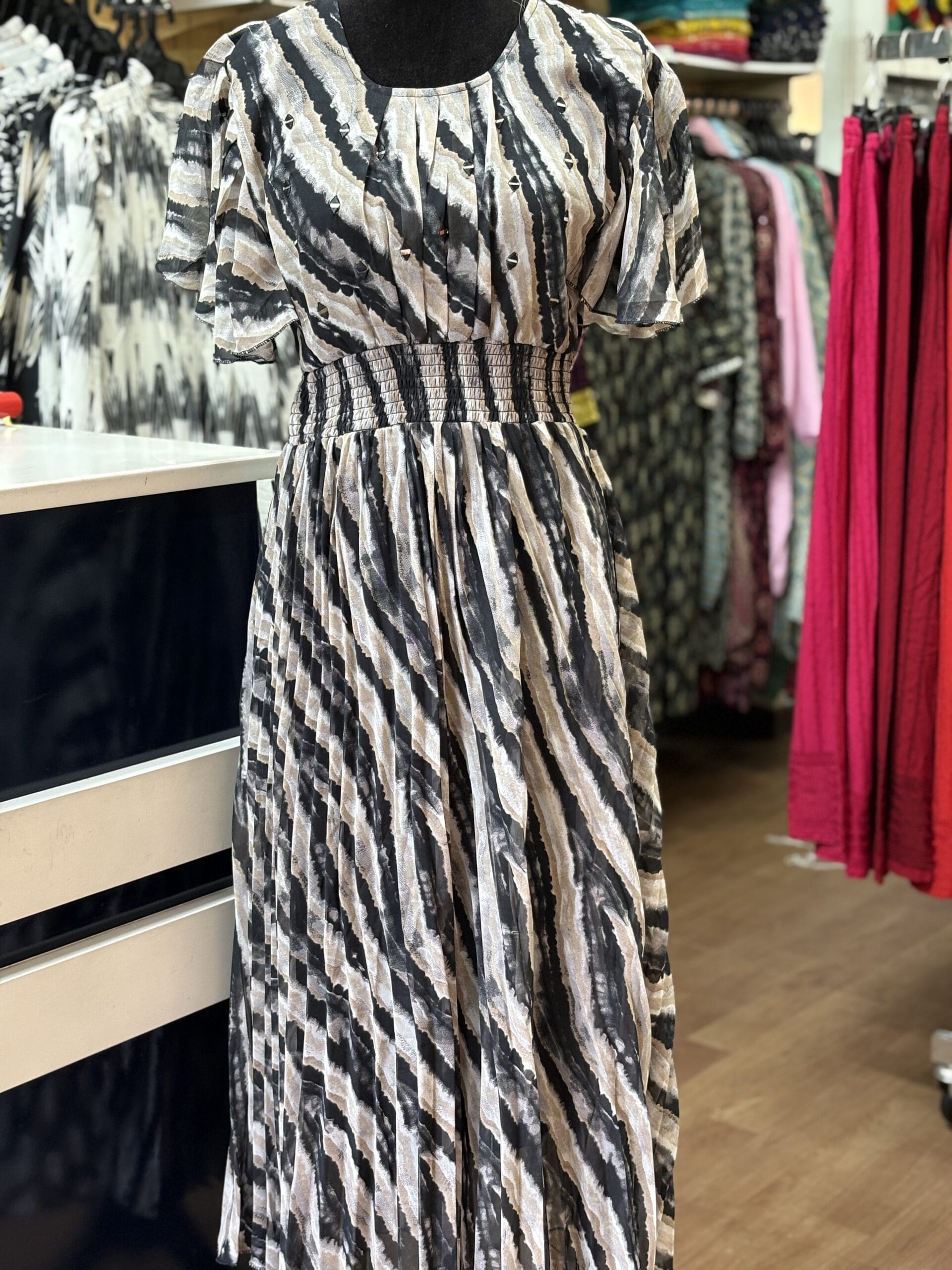 Elegant Black Georgette Western Frock