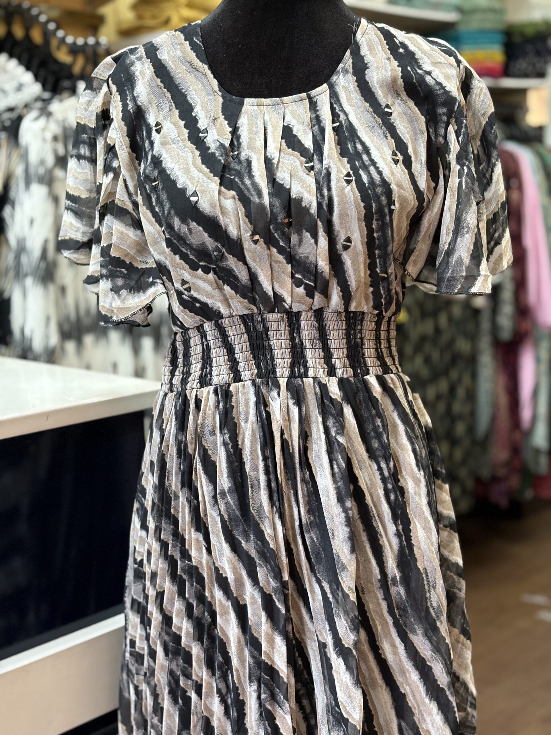 Elegant Black Georgette Western Frock