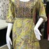 Yellow Printed Embroidered Anarkali Kurti