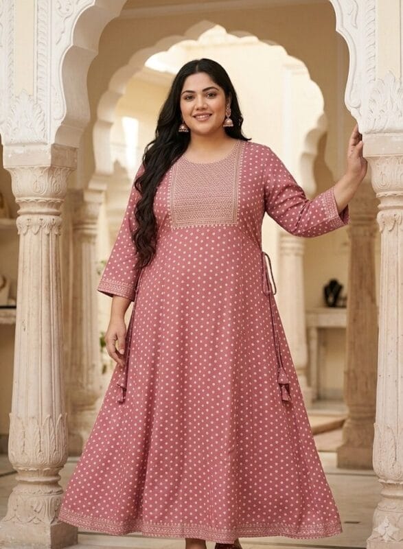 Onion Pink plus Size Anarkali Sri Lanka
