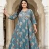 Grey Colored cotton Anarkali Sri Lanka