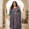 Elegant Grey Printed Alia-Cut Kurti Sri Lanka