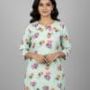 Light Green Floral Short Kurti