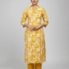 Yellow Cotton Kurti & Pant Set