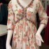 Elegant White Alia Cut Kurti With Shawl