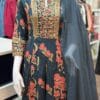 Elegance in Bloom: The Dark Blue Floral Anarkali
