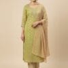 Apple Green Cotton-Rich Kurti Set
