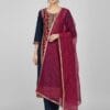Royal Dark Blue and Pink Embroidered Rich Set