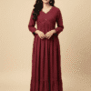 Plain Maroon Alia Cut Anarkali