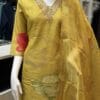 Vibrant Yellow Embroidered V-Neck Kurti