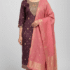 Royal Banarasi Rich Embroidered Kurti Set