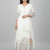 Elegant White Embroidered Anarkali Kurti Set