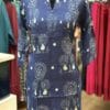 Elegant Blue and White Floral Short Kurti