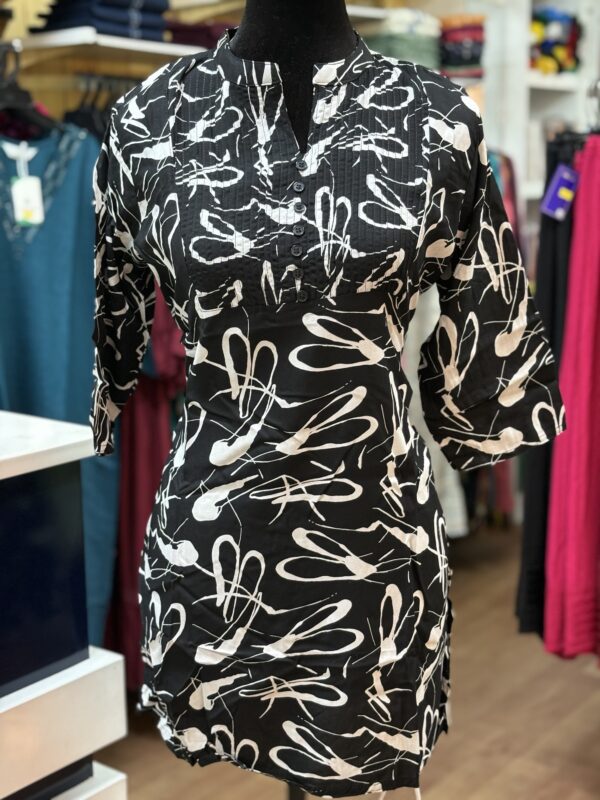 Classic Black and White Short Kurti