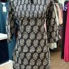 Traditional Indian Print Black and White Short Kurti