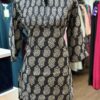 Traditional Indian Print Black and White Short Kurti