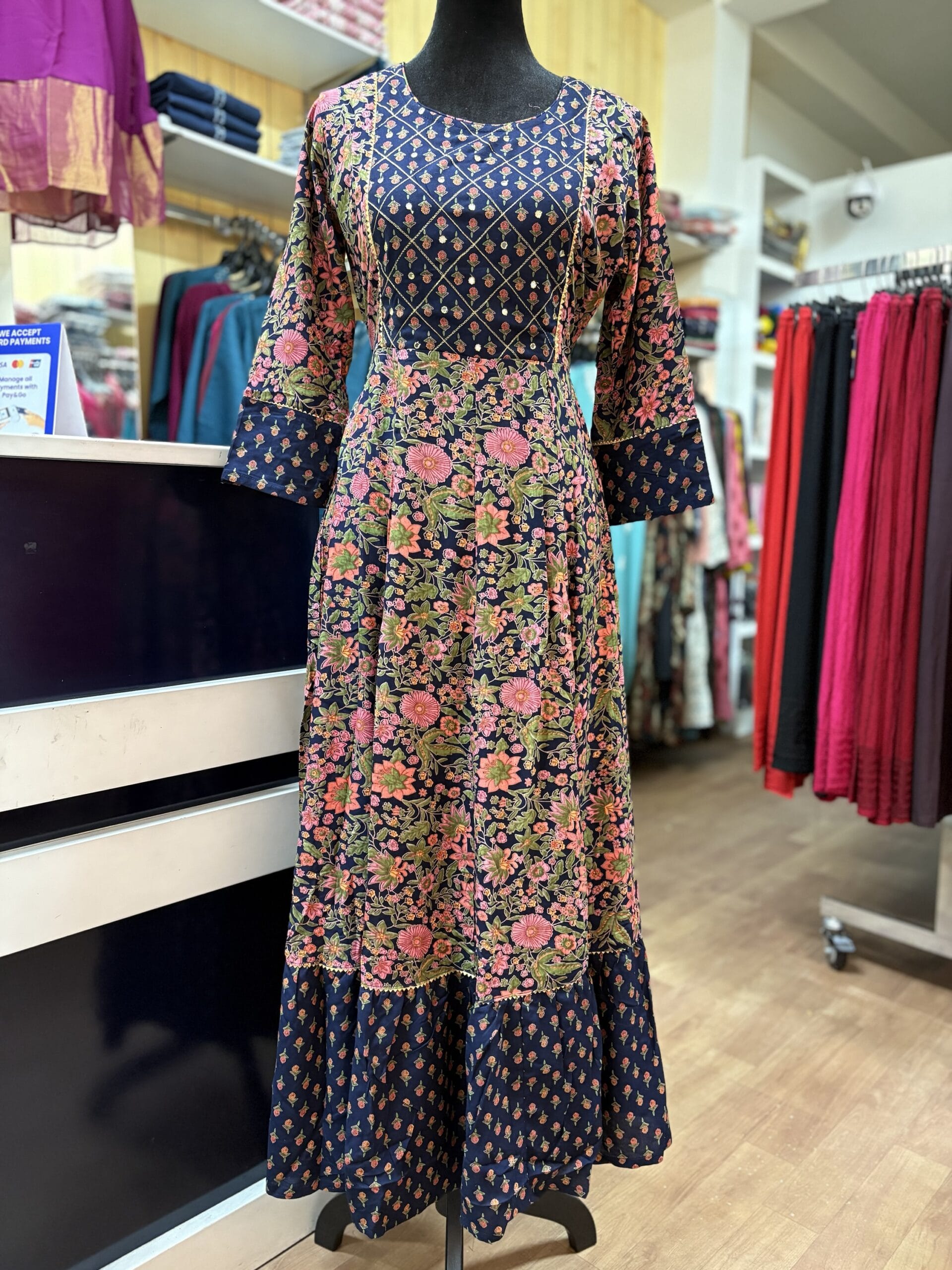 Multi Colored Floral Anarkali