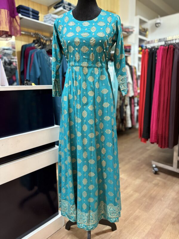 Peacock Elegance Regal Green Anarkali - Image 2