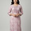 Premium Floral Light Purple Kurti for Casual Wear