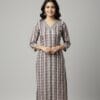 Premium Floral Brown Kurti for Casual Wear