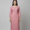 Premium Floral Pink And White Kurti for Casual Wear 